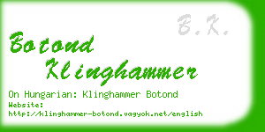 botond klinghammer business card